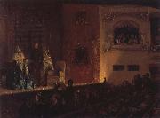 Adolph von Menzel The Theatre du Gymnase oil painting
